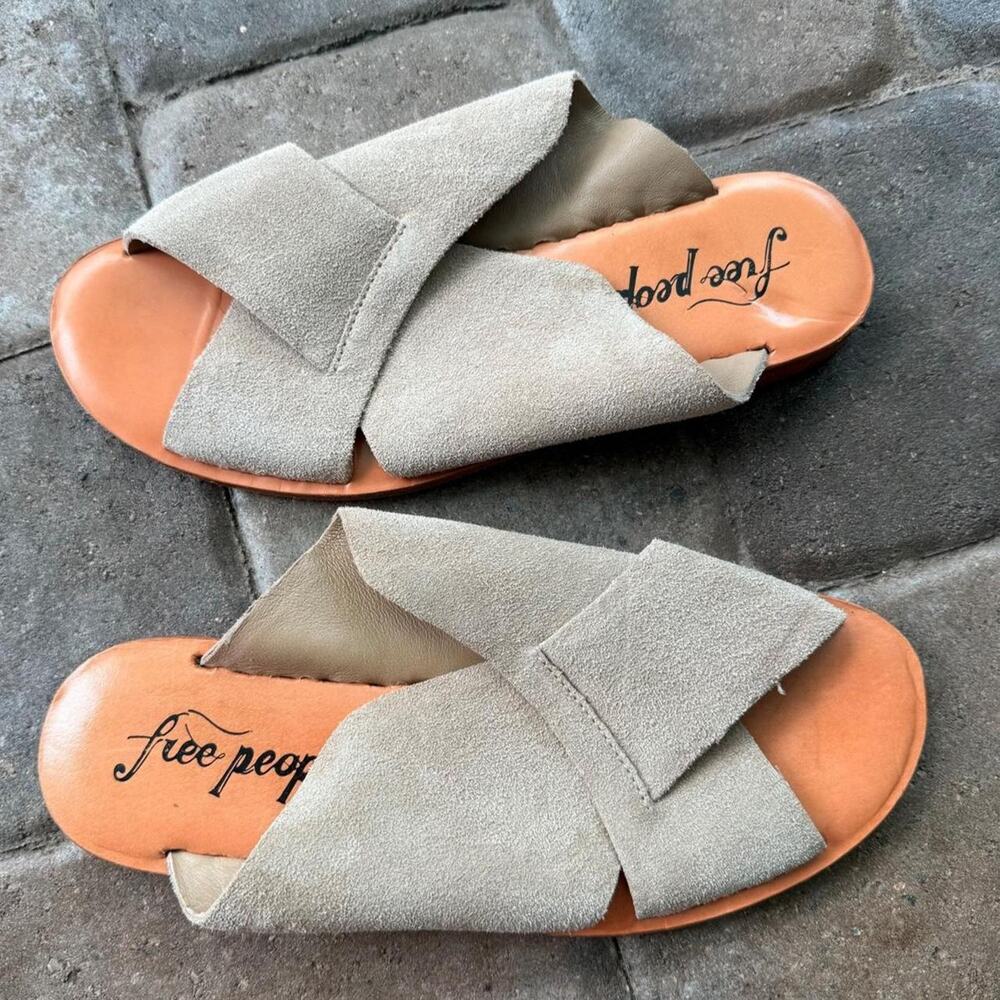 Free People Suede Taupe Sandals - Picture 2 of 4